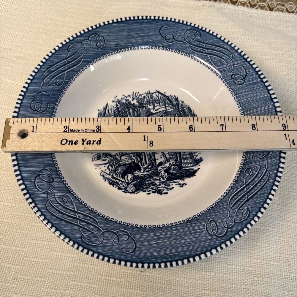 Vintage Currier & Ives Royal China Serving Bowl 9” Maple Sugaring Pattern - Picture 9 of 9